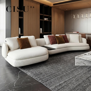 设计师大平层客厅异形沙发 CISU意大利布艺弧形薇薇安沙发2026新款