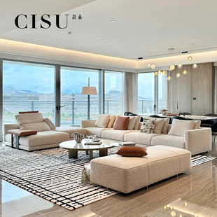 CISU意大利直排三人四人位棉麻沙发高端大平层大户型布里斯托沙发