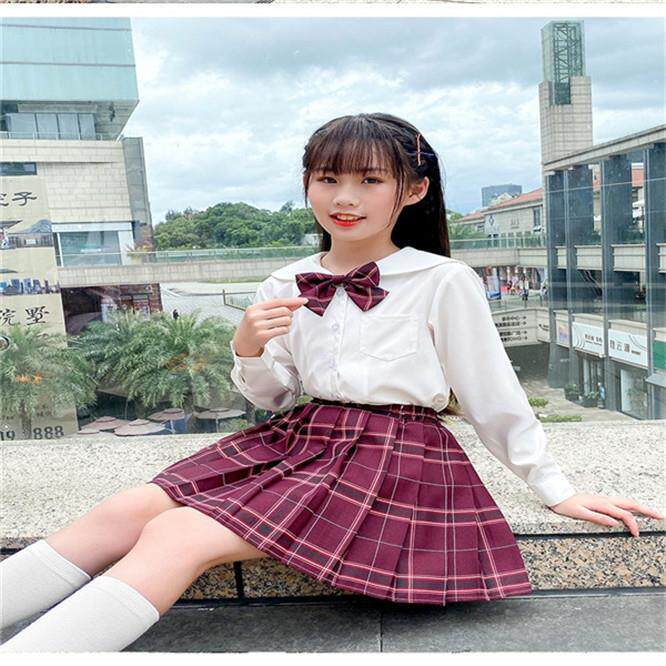 女童jk制服秋装套装儿童正版日系格裙学院风中大童小学生半身短裙
