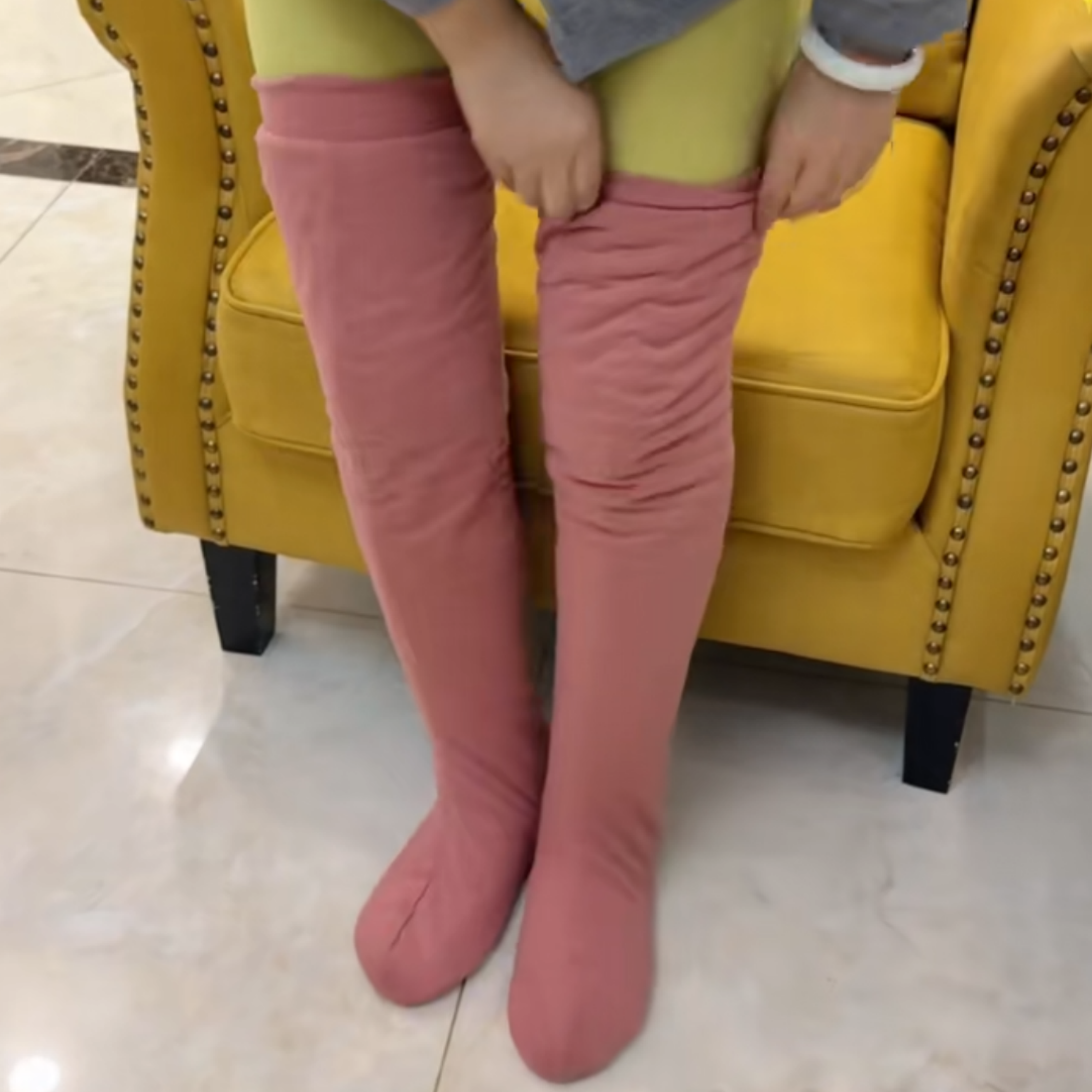 传统手工棉袜纯棉花高筒袜子男女护膝长袜中老年保暖袜子冬季加厚