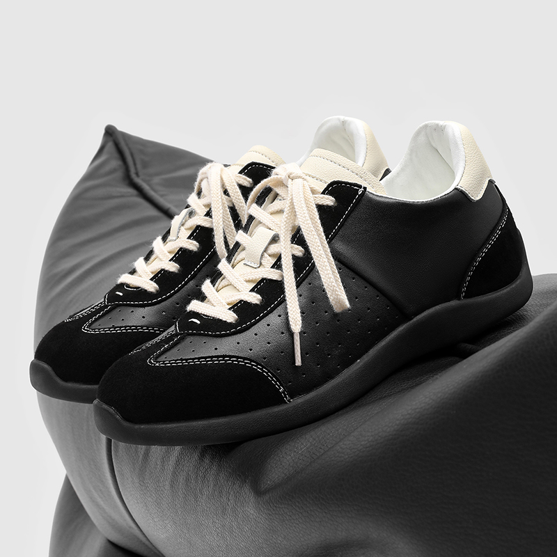 内增高男鞋2025新款港风德训休闲鞋男士厚底隐形增高6CM阿甘鞋