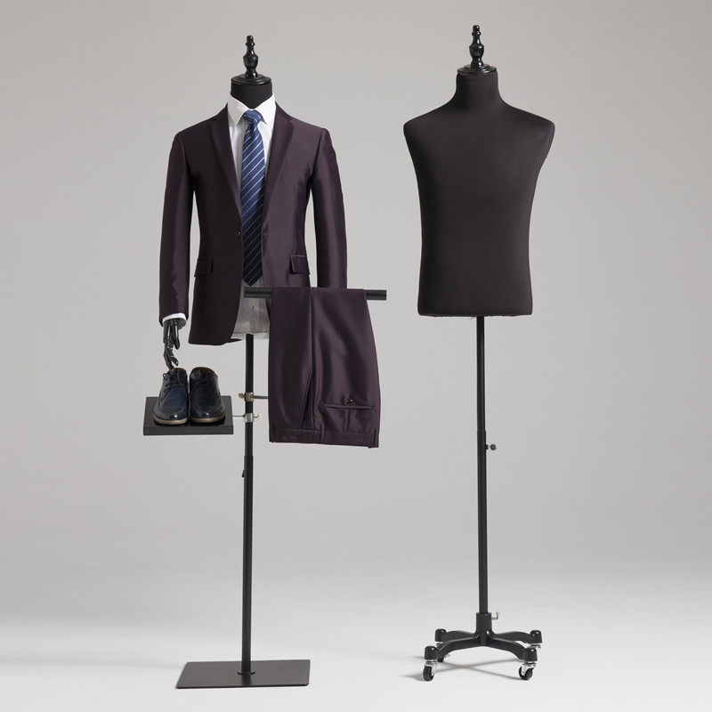 男半身模特道具服装展示西服西装橱窗模特架男式全身拍摄摄影黑色
