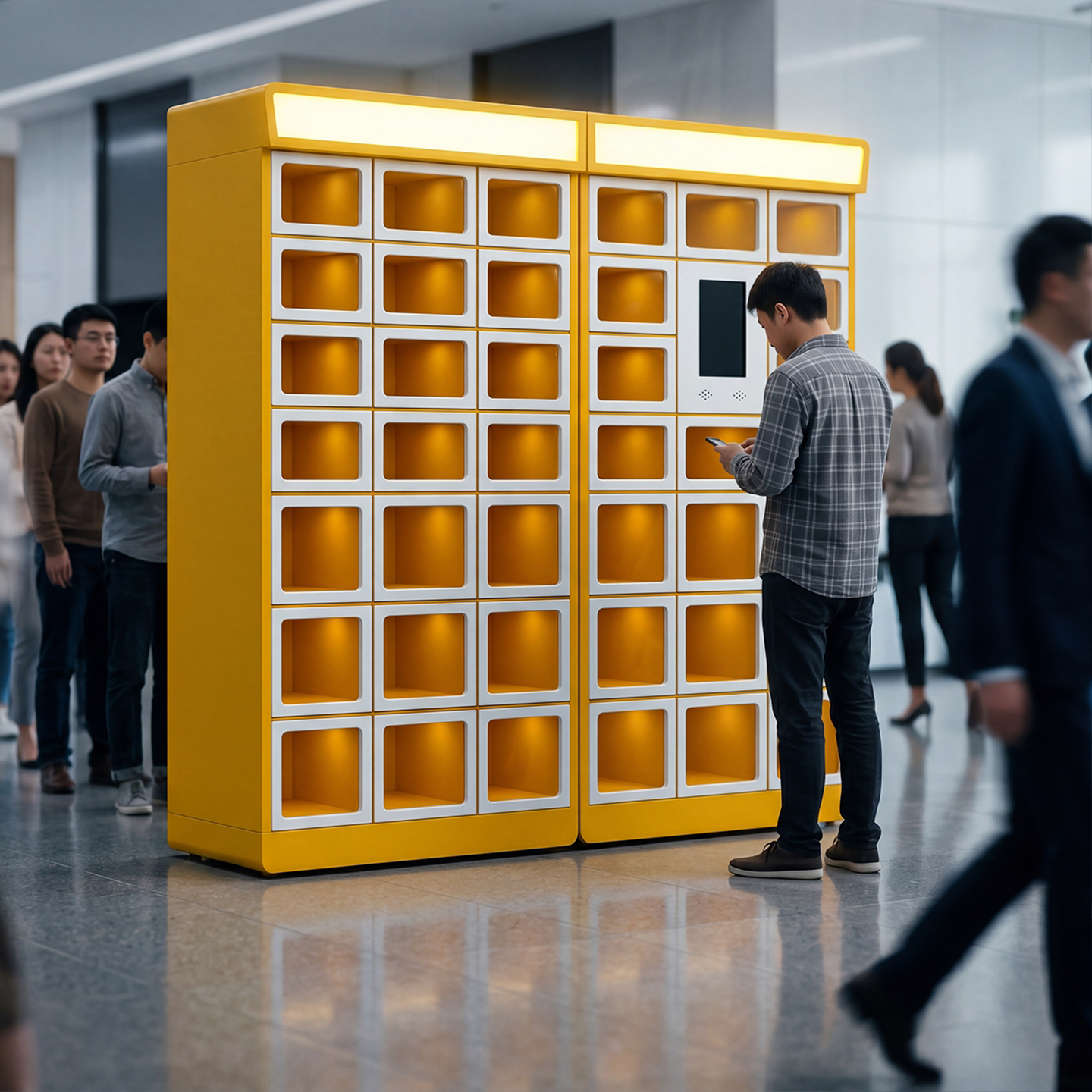 智能外卖柜双面取餐柜加热杀菌消毒自助扫码存取餐无接触配送柜