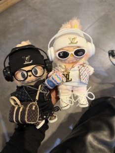 Labubu三代娃衣拉布布娃衣L家V黑色重金属套装 [一二三代通用」