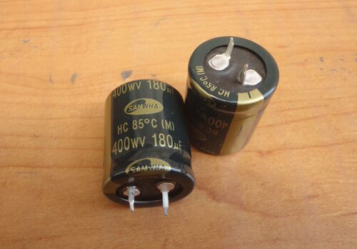 原装 韩国三和 400V180UF 牛角电容 HC 25X30 85度