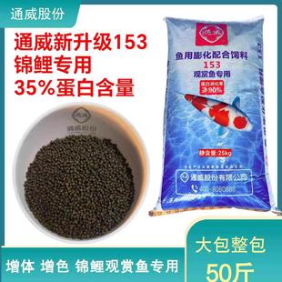 通威153观赏鱼饲料锦鲤专用料高蛋白不浑水增体增色上浮颗粒鱼粮