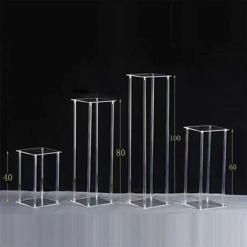 婚庆道具水晶路引方柱亚克力甜品台摆件 T台梦幻婚礼主题装饰道具