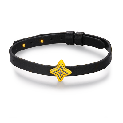 足金黑金四芒星手串时尚