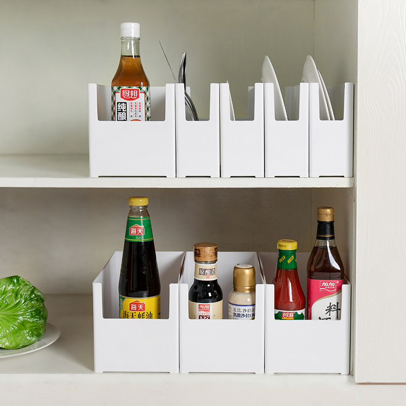 家用厨房碗筷储物盒橱柜收纳盒塑料调料架锅具整理盒厨具收纳箱