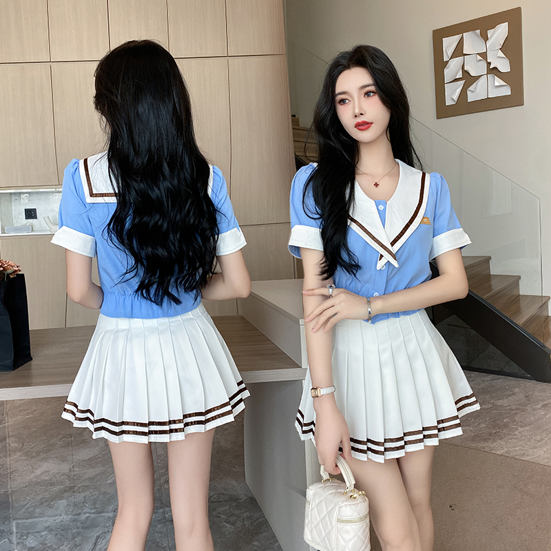 性感KTV公主服酒店JK制服酒吧百褶裙套装沐足店桑拿足浴技师服女