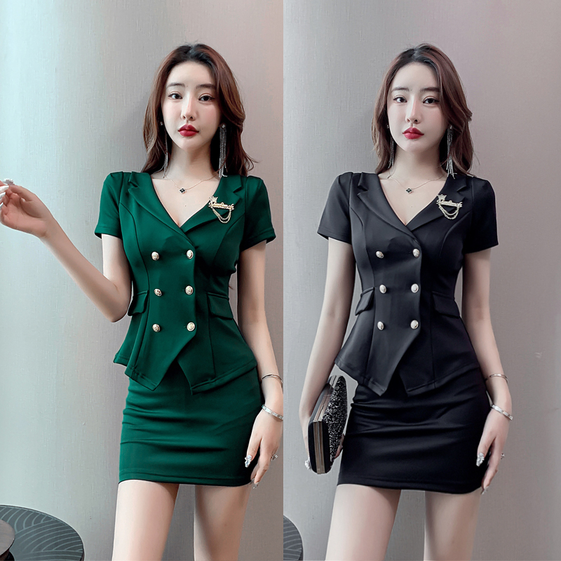 桑拿足浴足疗技师工作服女性感新款修身气质酒店服务员按摩工作服