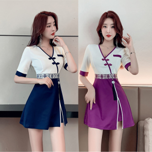 足浴技师工作服女高端养生馆沐足店spa浴足工衣按摩足疗技师衣服