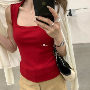 Hers 大方背心日常百搭纯色显瘦U领背心80338 2026夏上新简约时尚