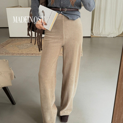 MADEIN OST-2025秋季长裤慵懒冬季针织条绒松紧腰直筒休闲裤57500