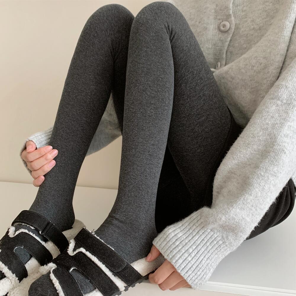 2025秋冬温暖风晚晚燕麦色加绒保暖打底裤女外穿灰色显瘦连裤袜