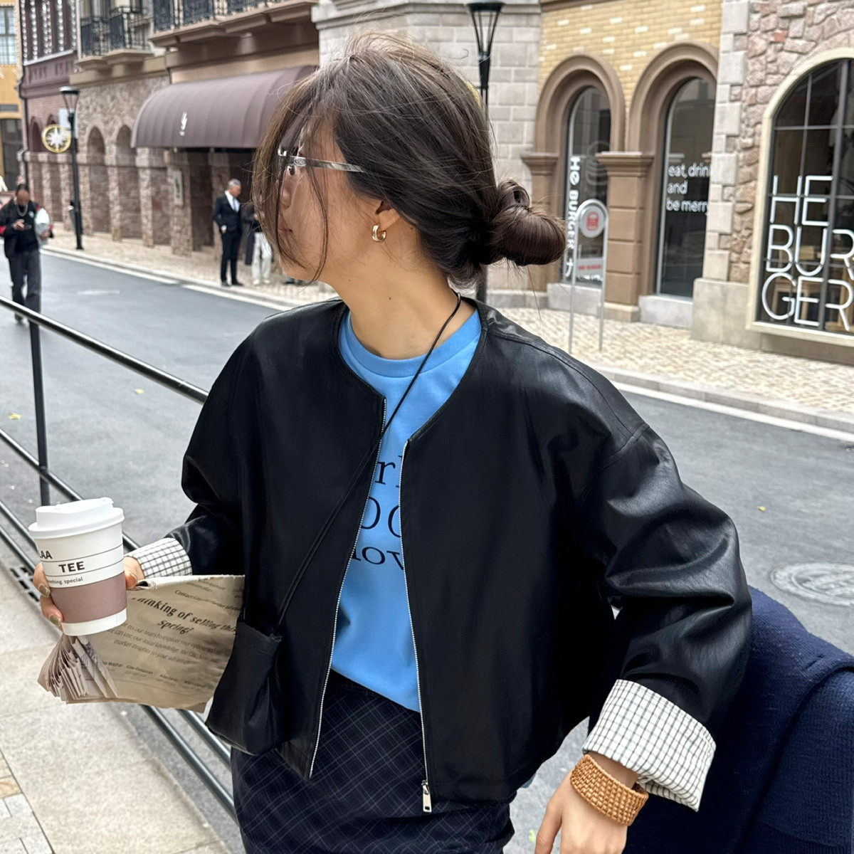 MADEIN OST-26年早春首发慵懒圆领柔软pu皮短外套(配包包)91198,女装/女士精品,时尚套装,淘宝优惠券,粉丝福利购,淘宝优惠卷