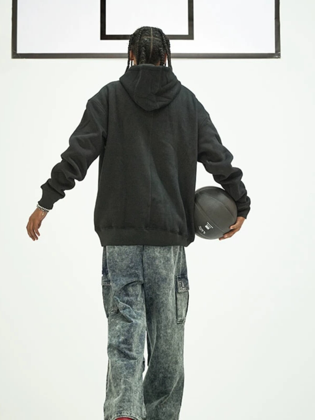 [ZONE 6] EASY SERIES BLACK SAMURAI LOGO HOODIE MENS VELVET AUTUMN AND WINTER SPORTS SWEATSHIRT