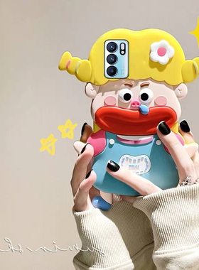 小红书女孩搞怪超萌可爱x30i软p50pro+硅胶套mate40e适用华为60荣耀80防摔70se手机壳x10max畅享9a畅玩20plus