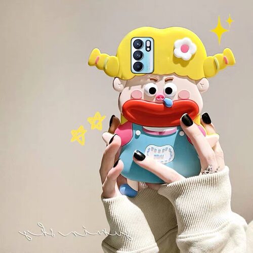 小红书女孩搞怪超萌可爱x30i软p50pro+硅胶套mate40e适用华为60荣耀80防摔70se手机壳x10max畅享9a畅玩20plus