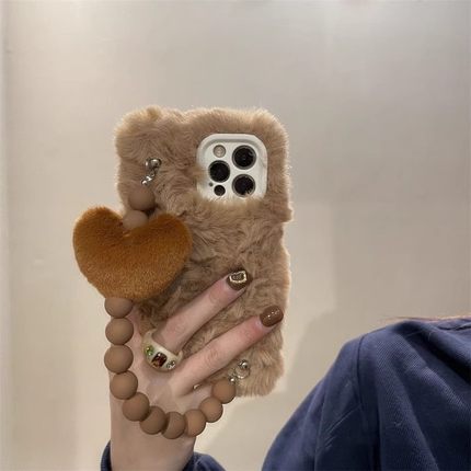 秋冬款氛围感美拉德色系a6i毛绒a5/a3x/A2m手机壳oppo Findx9pro/8s+/7/6女款爱心OPPOReno15pro/14/13/12/11