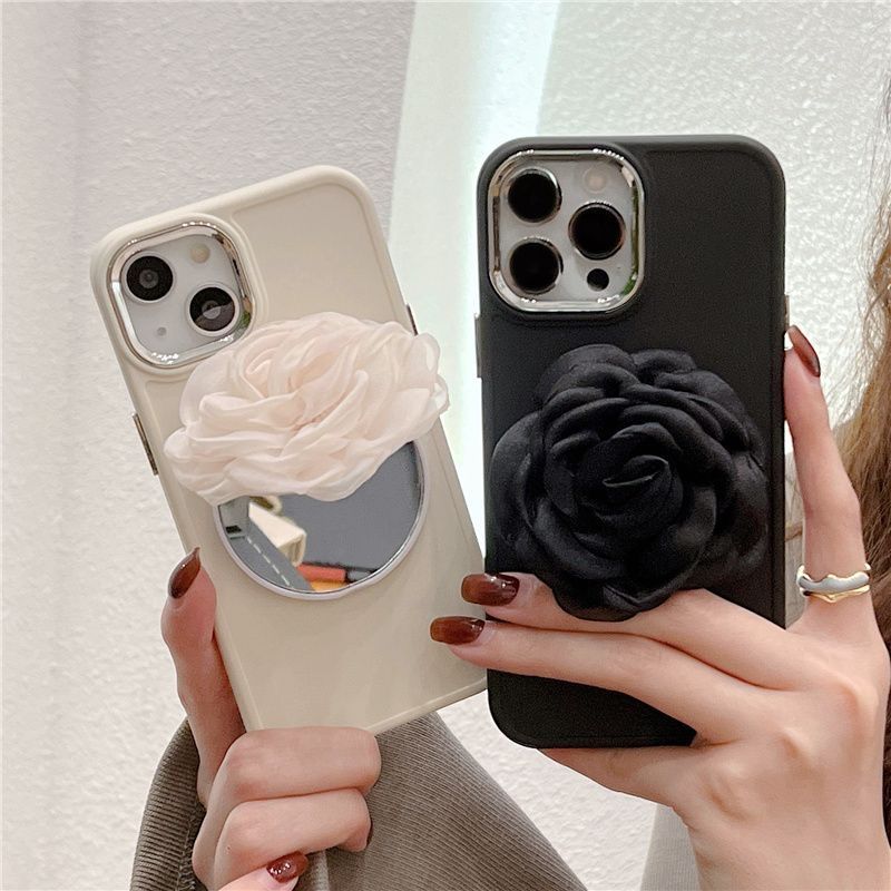 小红书立体带镜子欧根纱花朵适用华为nova13pro/12/11/10/9se手机壳magic7pro/6/5/4荣耀play9t/8T/7t/6C女款