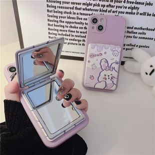 8保护套 Findx7 OPPOReno11pro a97A58x手机壳OPPO 小红书草莓兔子镜子A2m可爱A1补妆镜k11x女款