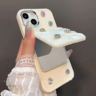 时尚 宝石镜子12mini苹果14plus适用iPhone16pro网红15promax手机壳13pro女款 9r一加ace3v2 小红书同款