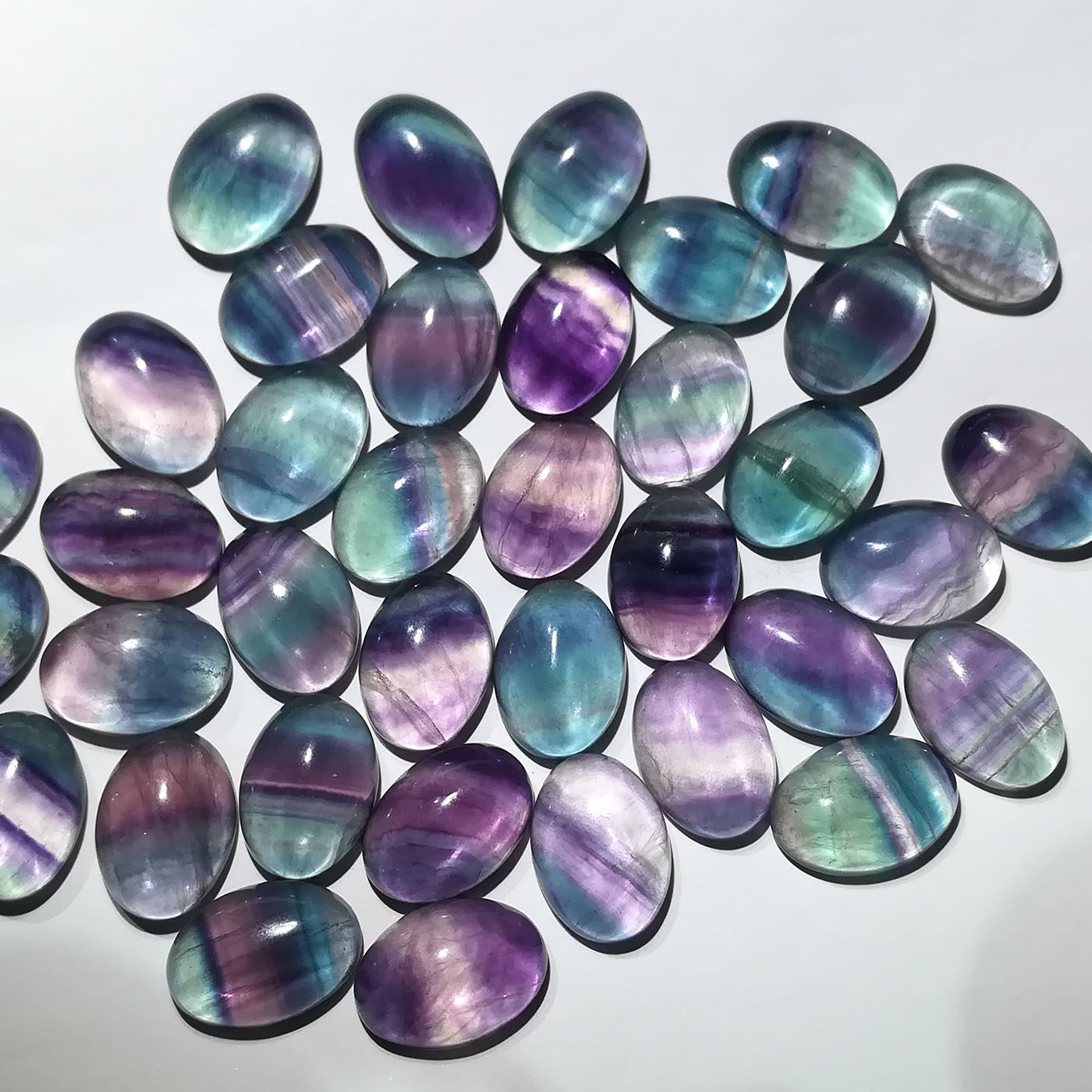 13*18mm椭圆彩萤石戒面