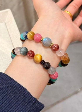 【欢乐颂】原创天然多巴胺灰月光多宝水晶手串小众时尚女款手饰