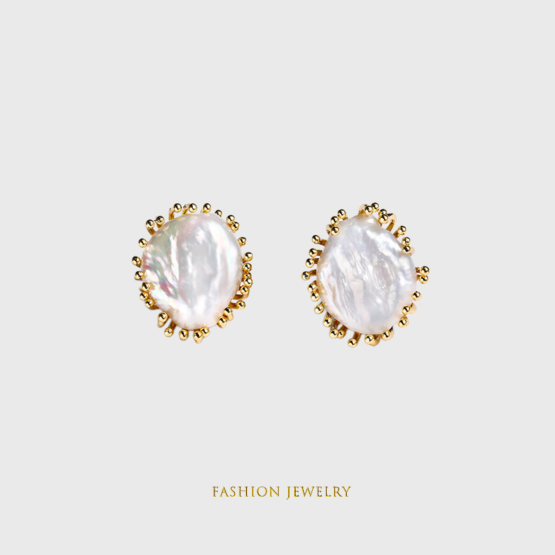 小众设计 异形巴洛克珍珠耳钉时尚气质耳环高级感奢华耳饰耳坠女