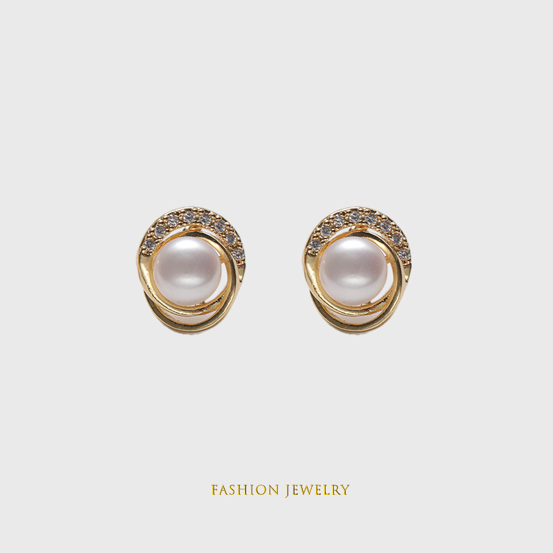 通勤气质 925银针天然淡水珍珠耳钉女简单精致耳环轻奢小众耳饰