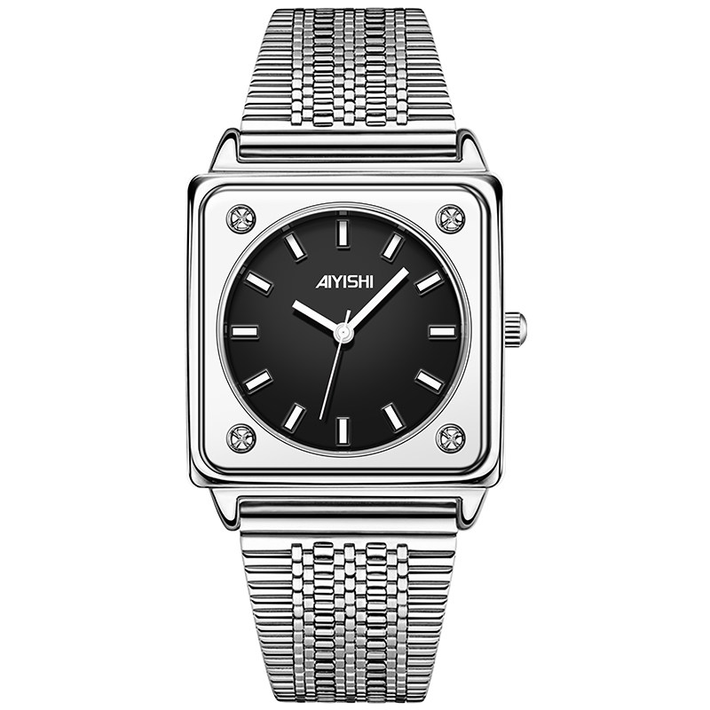 爱依士手表小众2024新款男女款学生运动高颜值防水小方块情侣腕表