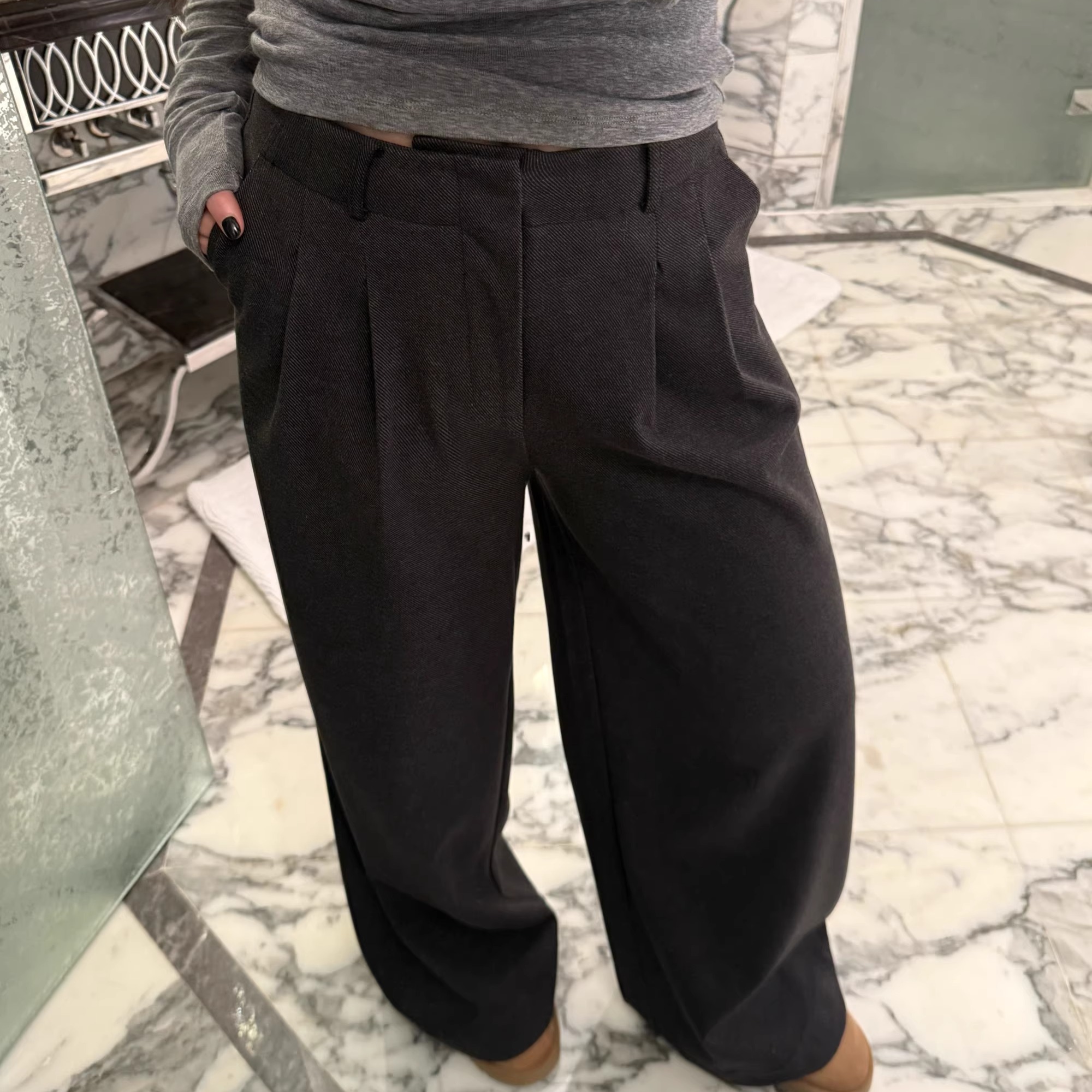 秋冬高级感直筒廓形西裤女