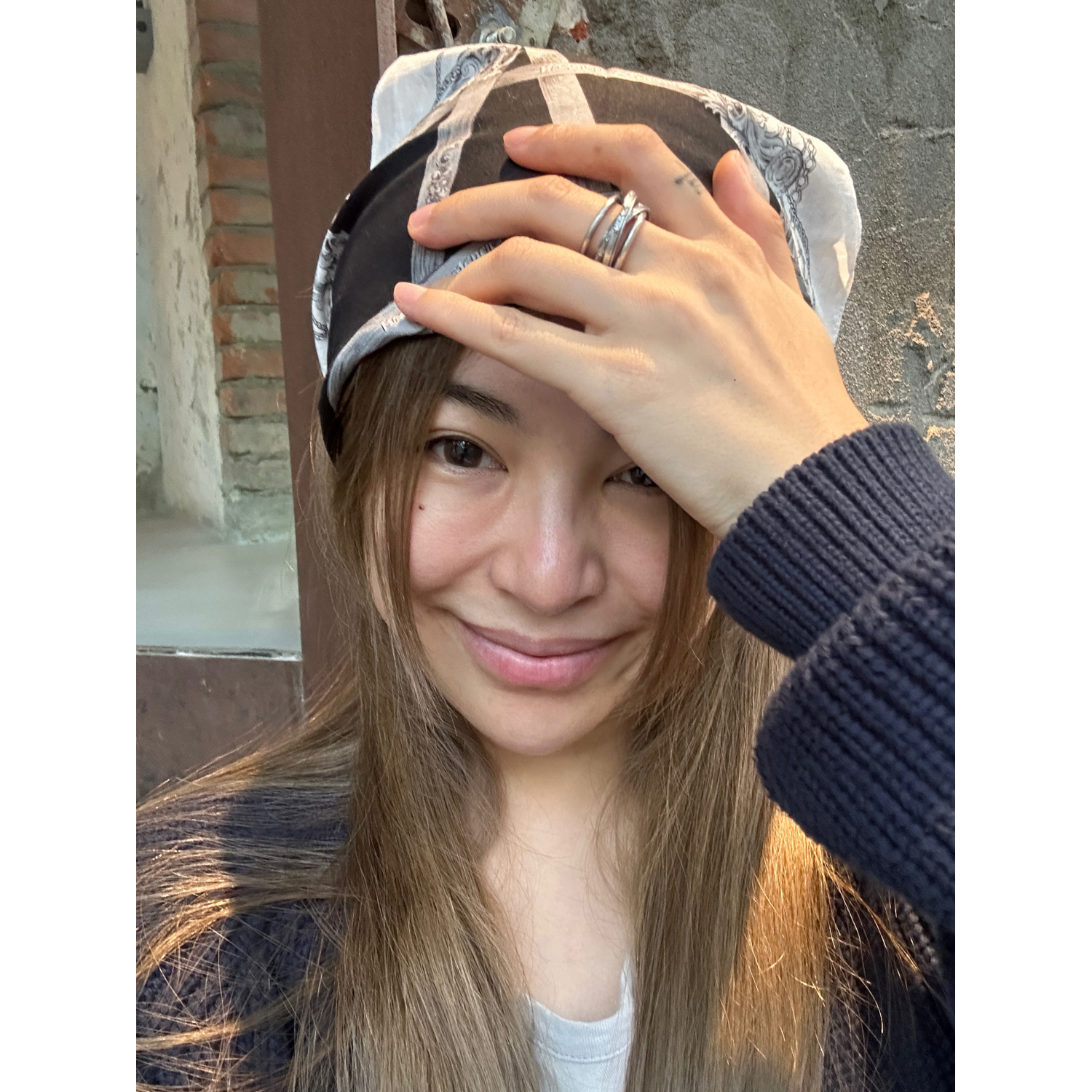 3ts女铜通勤十字印花环绕戒指