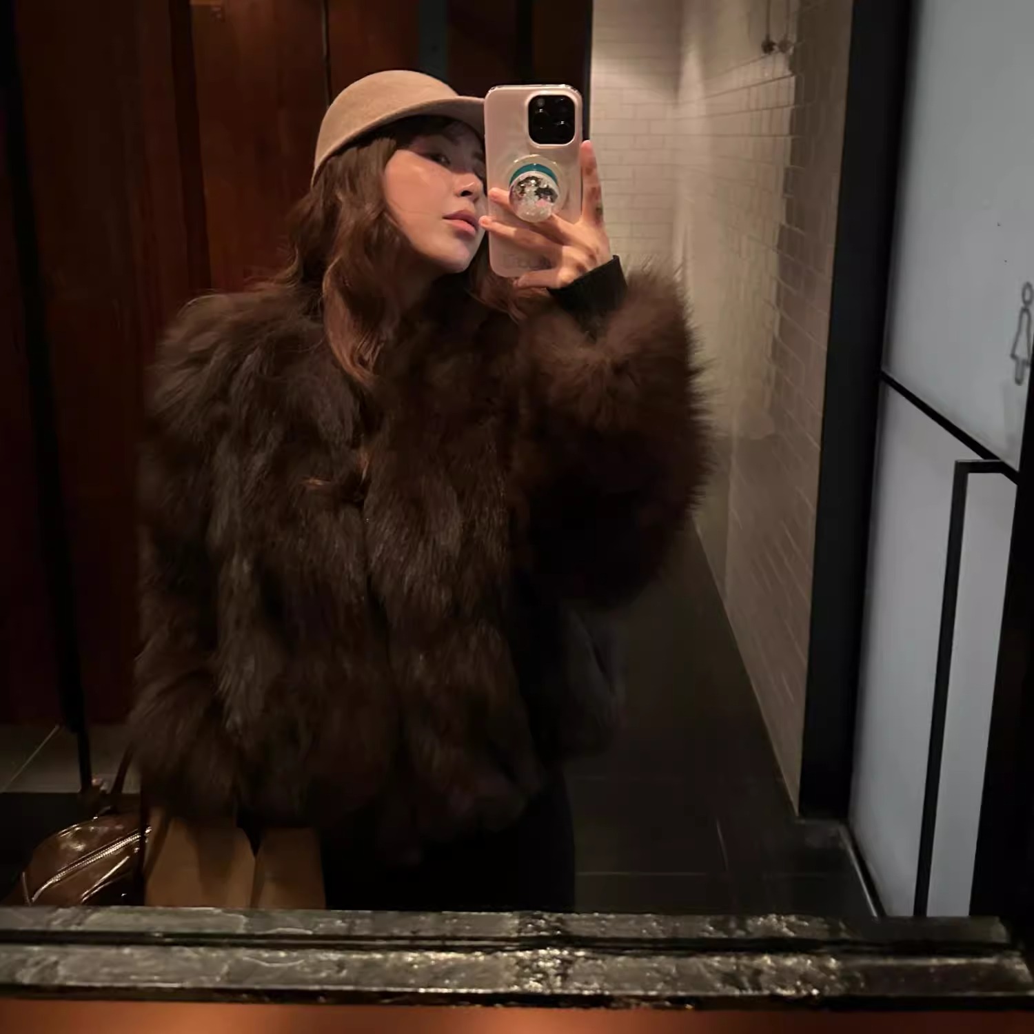 3ts通勤狐狸毛短款皮草