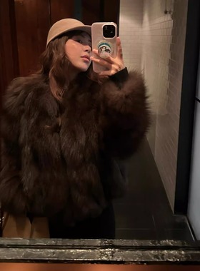 3ts【12/10】进口狐狸毛皮草SAGA级别狐狸毛腹毛外套短款毛毛皮草