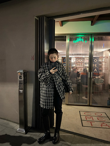 3ts慵懒中长款羽绒编织小香外套