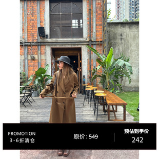 復(fù)古中長款 3ts 清倉 春季 風(fēng)衣英倫風(fēng)外套
