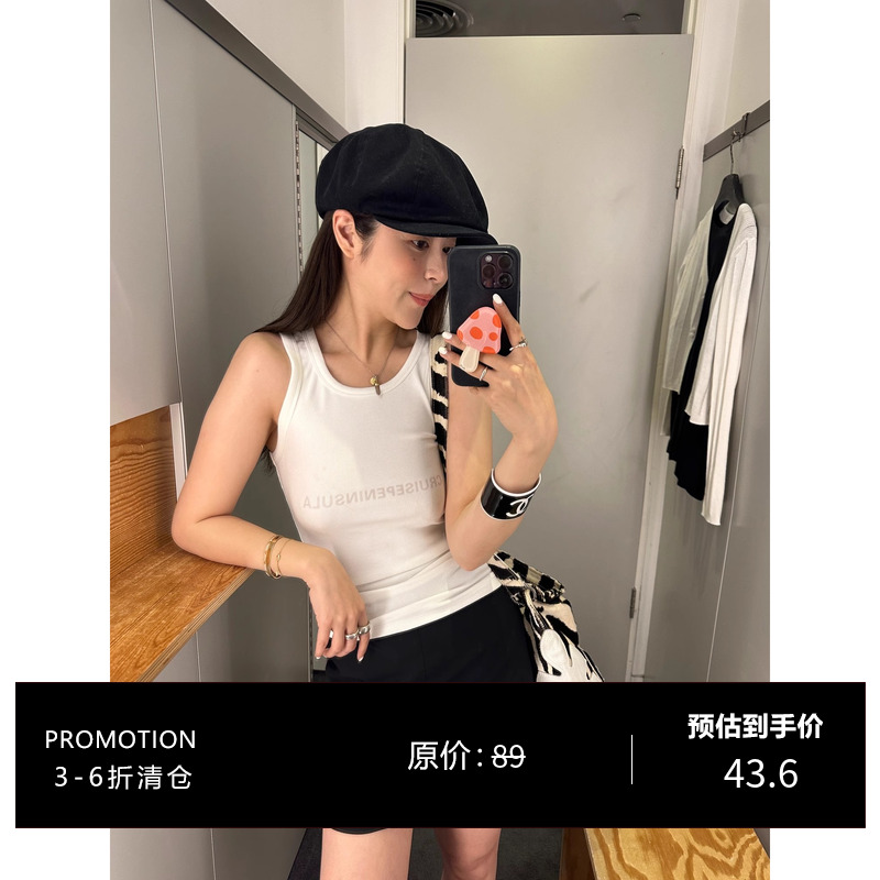 3ts美式甜辣小众印花背心