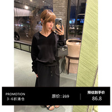 3ts【清仓】春高级感oversize卫衣宽松休闲外套两件套半身裙套装