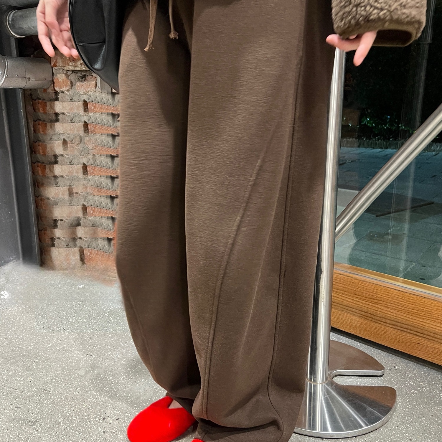 羊毛醋酸混纺加厚弯刀裤