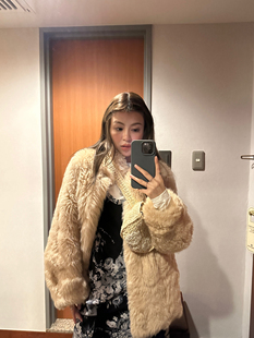 7折 3ts 托斯卡纳皮毛一体大衣托卡皮草秋冬外套女