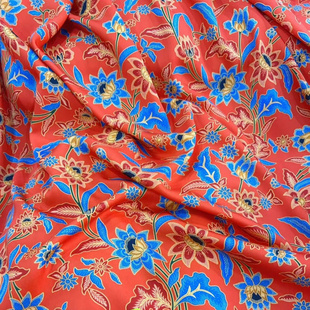 佰汇福 高档贡缎棉绸天蚕人造棉丝面料 服装旗袍花色夏凉被花面料