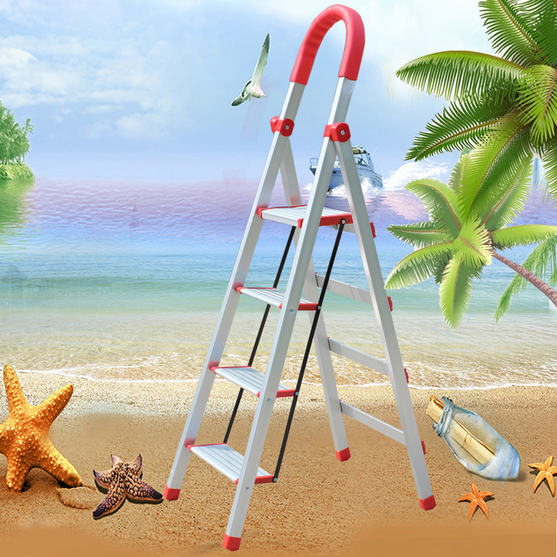 家用折叠铝合金伸缩四五六步梯子