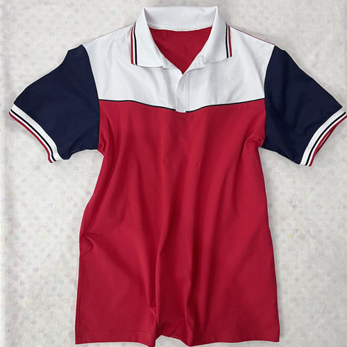 定制休闲棉质红色短袖校服夏季
