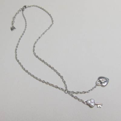 【心锁密钥】NINA RICCI 银色心锁钥匙项链~Jessie的维琴察 中古