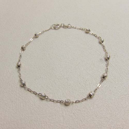 【轻甜肌理】纯银扭纹小圆珠细手链~Jessie的维琴察 中古vintage