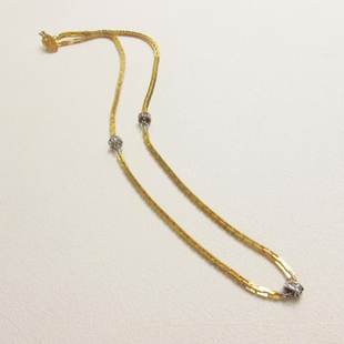 ARD 年代 Jessie BER 金镀链条镶钻细项链 维琴察 LES