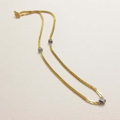 【LES BER*ARD 80 年代】金镀链条镶钻细项链~Jessie的维琴察