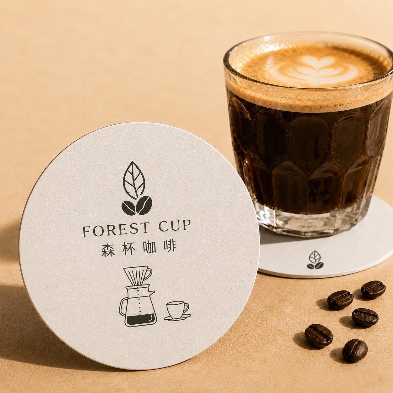 咖啡杯垫定制logo一次性吸水纸质卡片来图订做鸡尾酒吧防滑垫设计